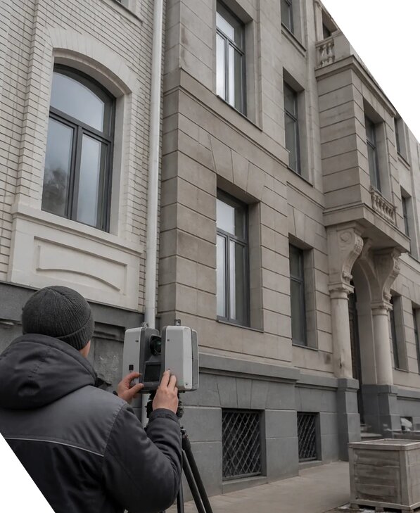 Лазерное сканирование фасадов зданий для обследования в Ивантеевке
